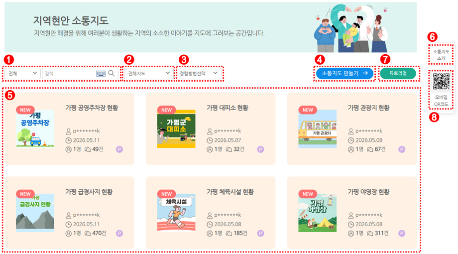 통계소통지도 화면구성 하단의 설명과 동일